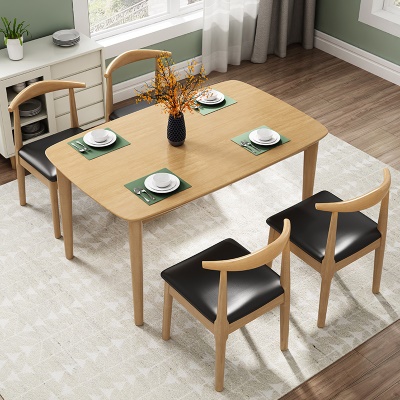 Table à manger et chaise en bois massif