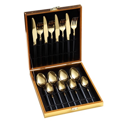 Set de vaisselle en acier inoxydable Knight Series couteau, fourchette et cuillère Set de 16 pièces