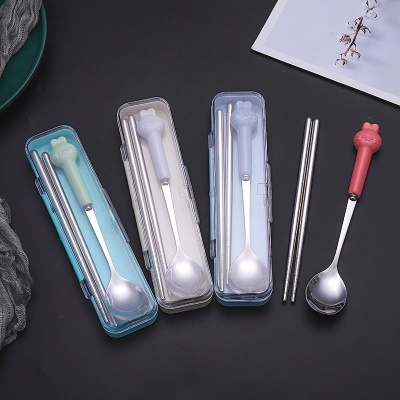Ensemble de couverts pour enfants en acier inoxydable cuillère baguettes