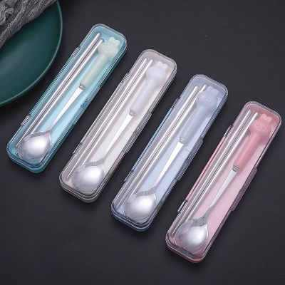 Ensemble de couverts pour enfants en acier inoxydable cuillère baguettes