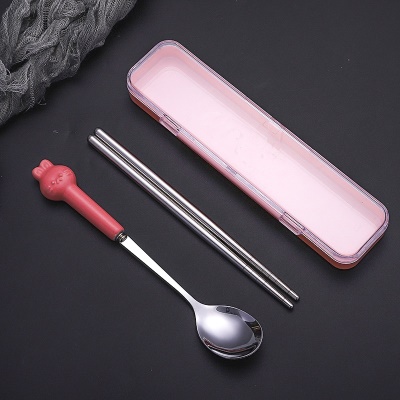 Ensemble de couverts pour enfants en acier inoxydable cuillère baguettes