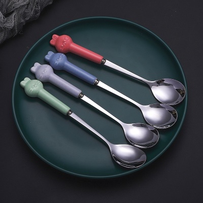 Ensemble de couverts pour enfants en acier inoxydable cuillère baguettes