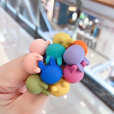 Boucles de cheveux pour enfants en boîte haute élasticité