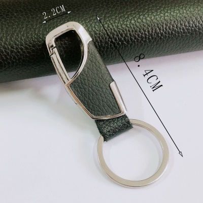 Porte-clés métallique avec cuir  pour clés de voiture