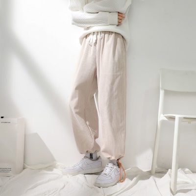 Pantalon droit, ample, pieds larges Pantalon de sport pour homme avec cordon
