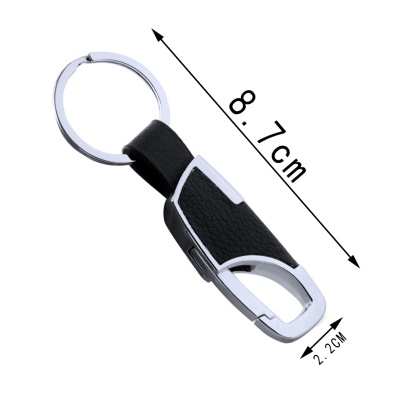 Porte-clés métallique avec cuir  pour clés de voiture