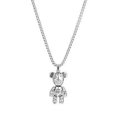 Collier chaine à motif d'ourson  pour homme