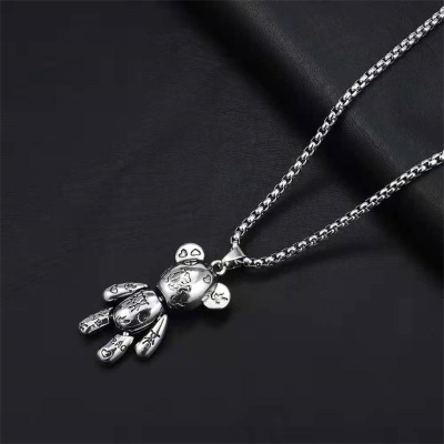 Collier chaine à motif d'ourson  pour homme