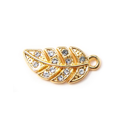Pendentif de bracelet et boucle d'oreille  en forme  feuille