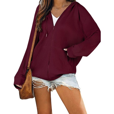 Sweat à capuche avec fermeture et manches longues femme
