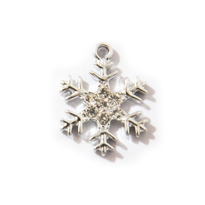 Pendentif de bracelet et de boucle d'oreille  en forme  de flocon de neige