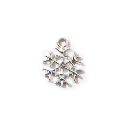 Pendentif de bracelet et de boucle d'oreille  en forme  de flocon de neige