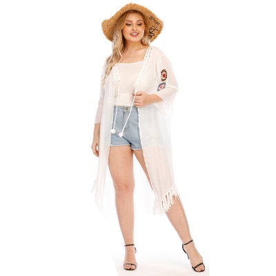 Manteau de cardigan à franges irrégulières