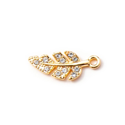 Pendentif de bracelet et boucle d'oreille  en forme  feuille