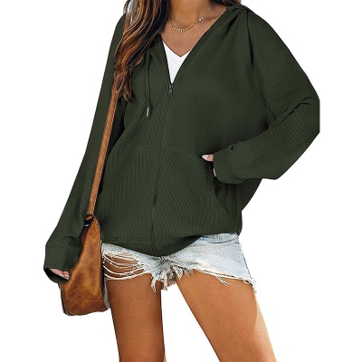 Sweat à capuche avec fermeture et manches longues femme