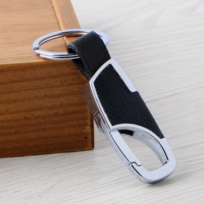 Porte-clés métallique avec cuir  pour clés de voiture