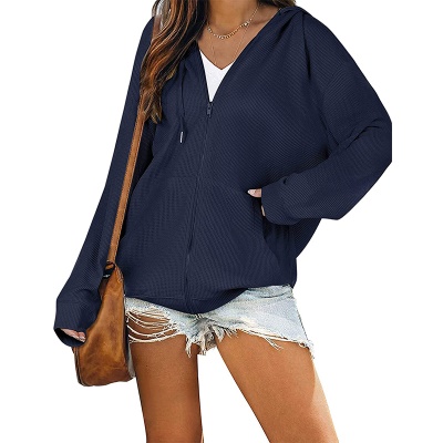 Sweat à capuche avec fermeture et manches longues femme