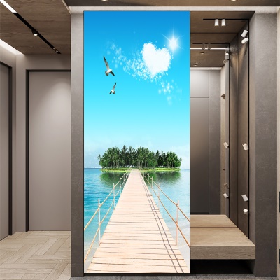 Papier peint de porte paysage autocollant amovible décoratif