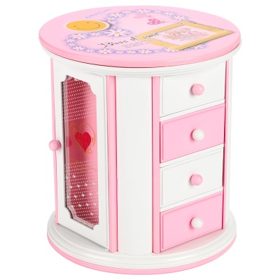 Armoire boîte à musique boîte à bijoux girly tournante