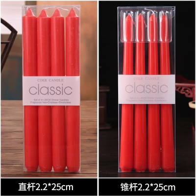 Bougie longue tige rouge et blanche