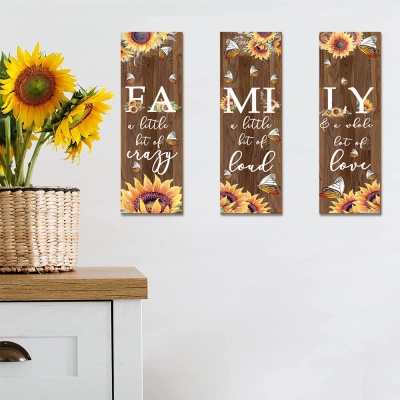 Décoration en bois rustique de marque tournesol