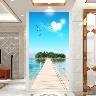 Papier peint de porte paysage autocollant amovible décoratif