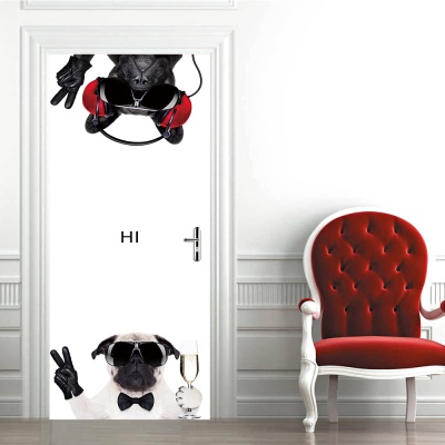 Papier peint de porte créatif autocollant amovible