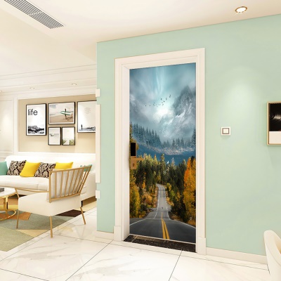 Forêt porte autocollant décoratif amovible
