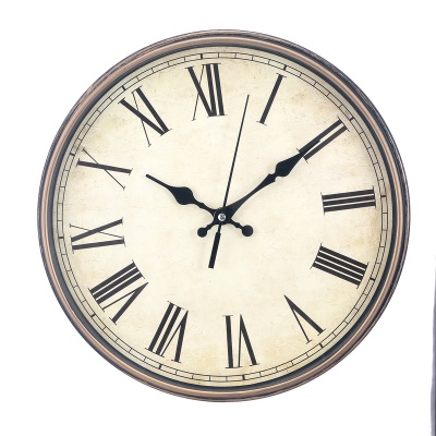 Horloge murale numérique de 12 pouces vintage brossé or