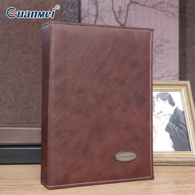 Album photo avec couverture en cuir Album photo avec sac enfichable de 6 pouces