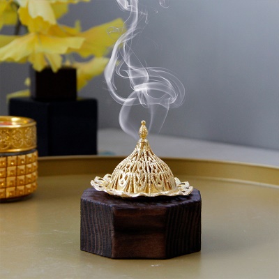 Vase d'aromathérapie octogonal en bois noir