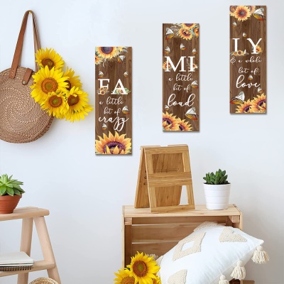 Décoration en bois rustique de marque tournesol