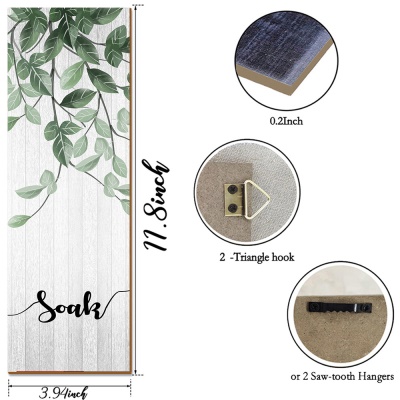 Pendentif mural en bois décoratif vert à motif de plantes
