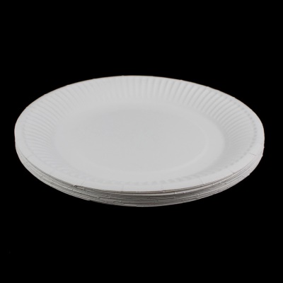 Assiettes en papier jetable  blanc de 7 pouces
