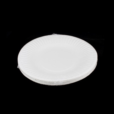 Assiettes en papier jetable  blanc de 7 pouces