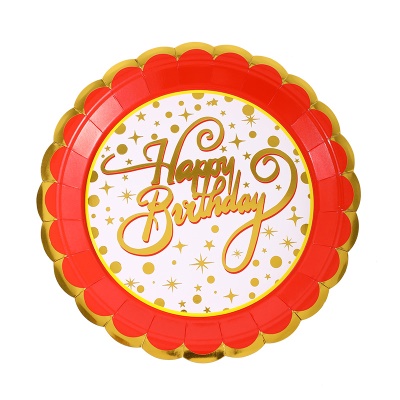 Assiette jetable en dentelle bronzée