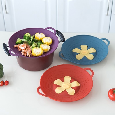 Casserole avec couvercle  en silicone résistant à haute température et anti-éclaboussures