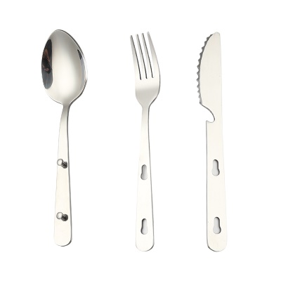 Ensemble de 3 pièces pour couteau, fourchette et cuillère en acier inoxydable