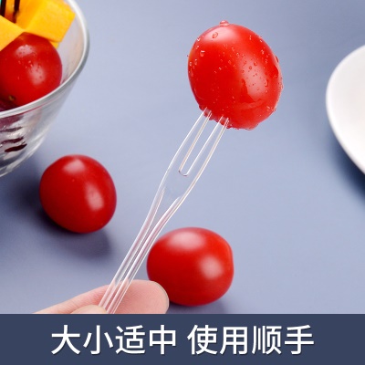 Fourchette jetable en plastique transparent en forme de cœur