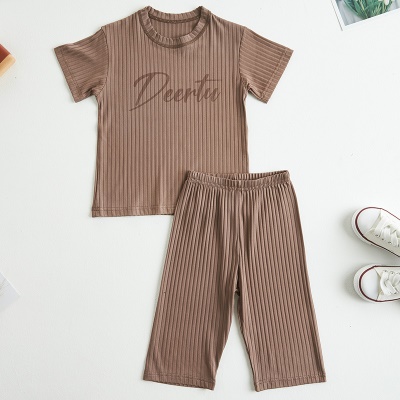 Ensemble de t-shirt parent-enfant en soie de glace couleur unie sans os manteau d'automne