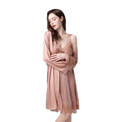 robe de nuit en soie bretelles coussin de poitrine