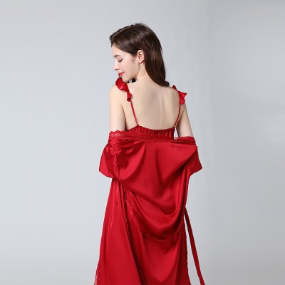 robe de nuit en soie bretelles coussin de poitrine