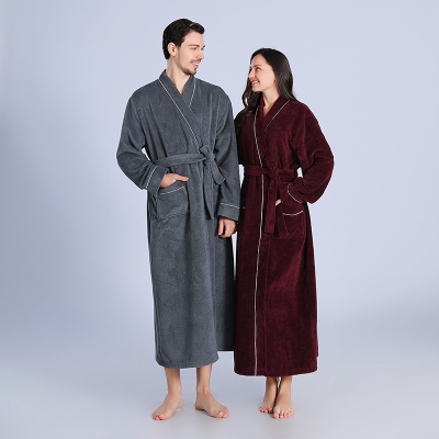 Serviette peignoir femme longue robe de chambre pour couple