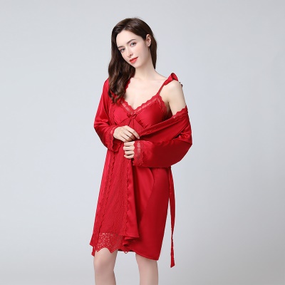 robe de nuit en soie bretelles coussin de poitrine