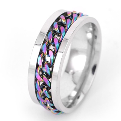 Bague Anneau en acier titane Bague en acier inoxydable