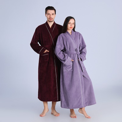 Serviette peignoir femme longue robe de chambre pour couple
