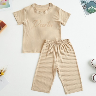Ensemble de t-shirt parent-enfant en soie de glace couleur unie sans os manteau d'automne
