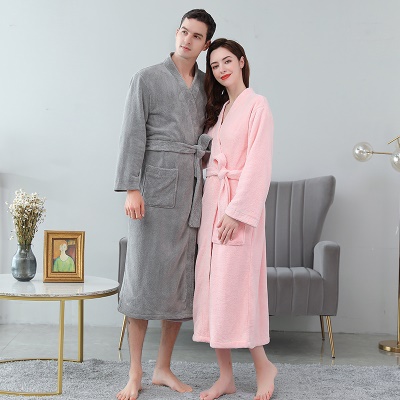 Peignoir en polaire corail absorbant Robe de chambre pour couple