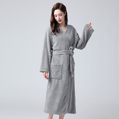 Peignoir Kimono en polaire corail absorbant