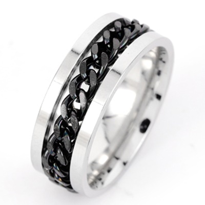 Bague Anneau en acier titane Bague en acier inoxydable